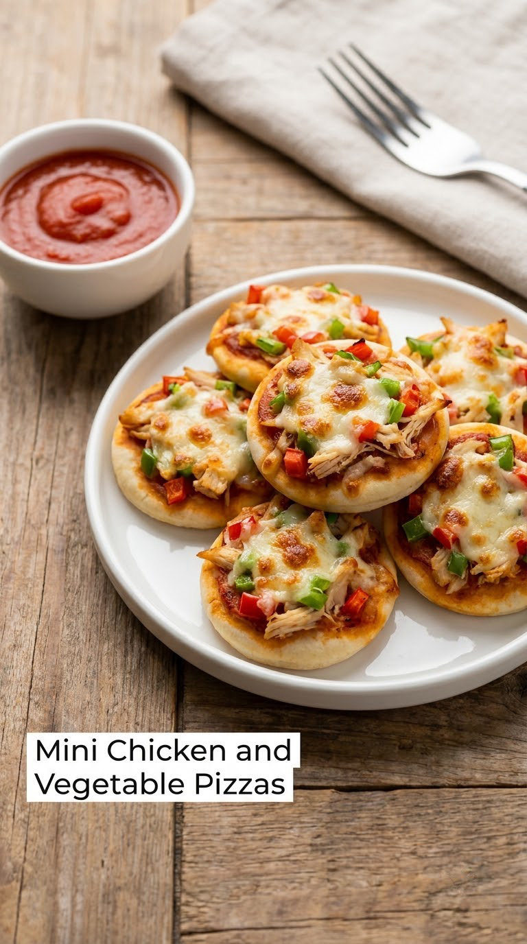 Mini Chicken and Vegetable Pizzas