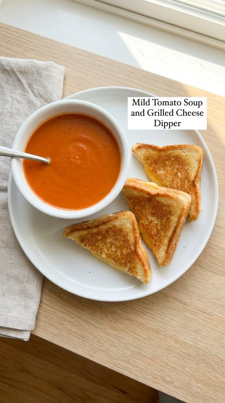 Mild Tomato Soup and Grilled Cheese Dipper