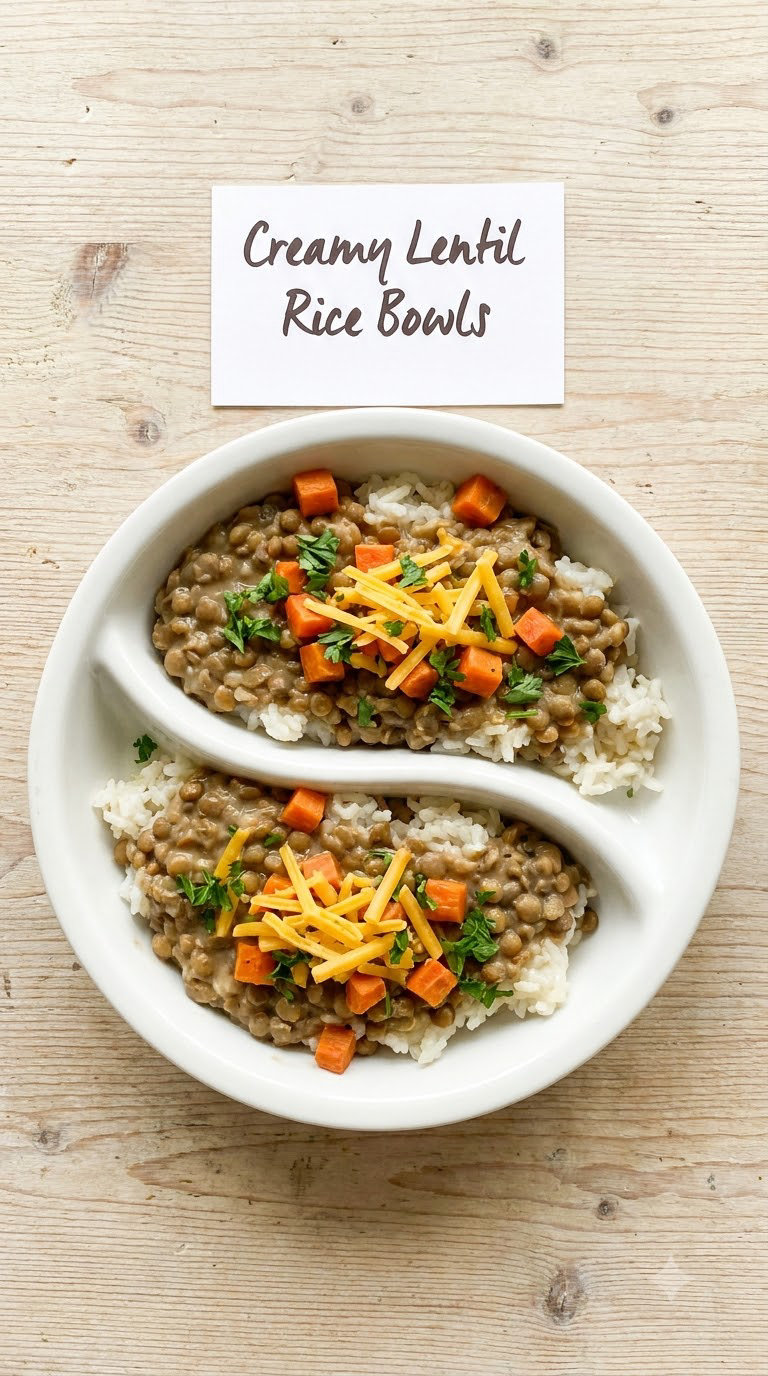 Creamy Lentil Rice Bowls
