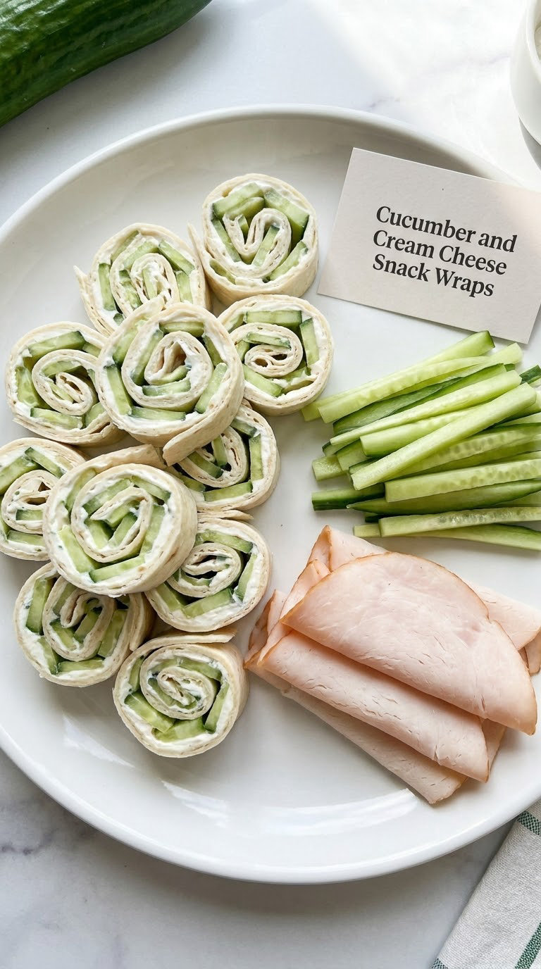 Cucumber and Cream Cheese Snack Wraps