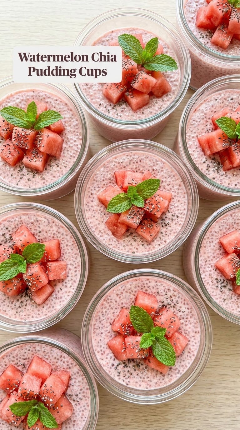 Watermelon Chia Pudding Cups