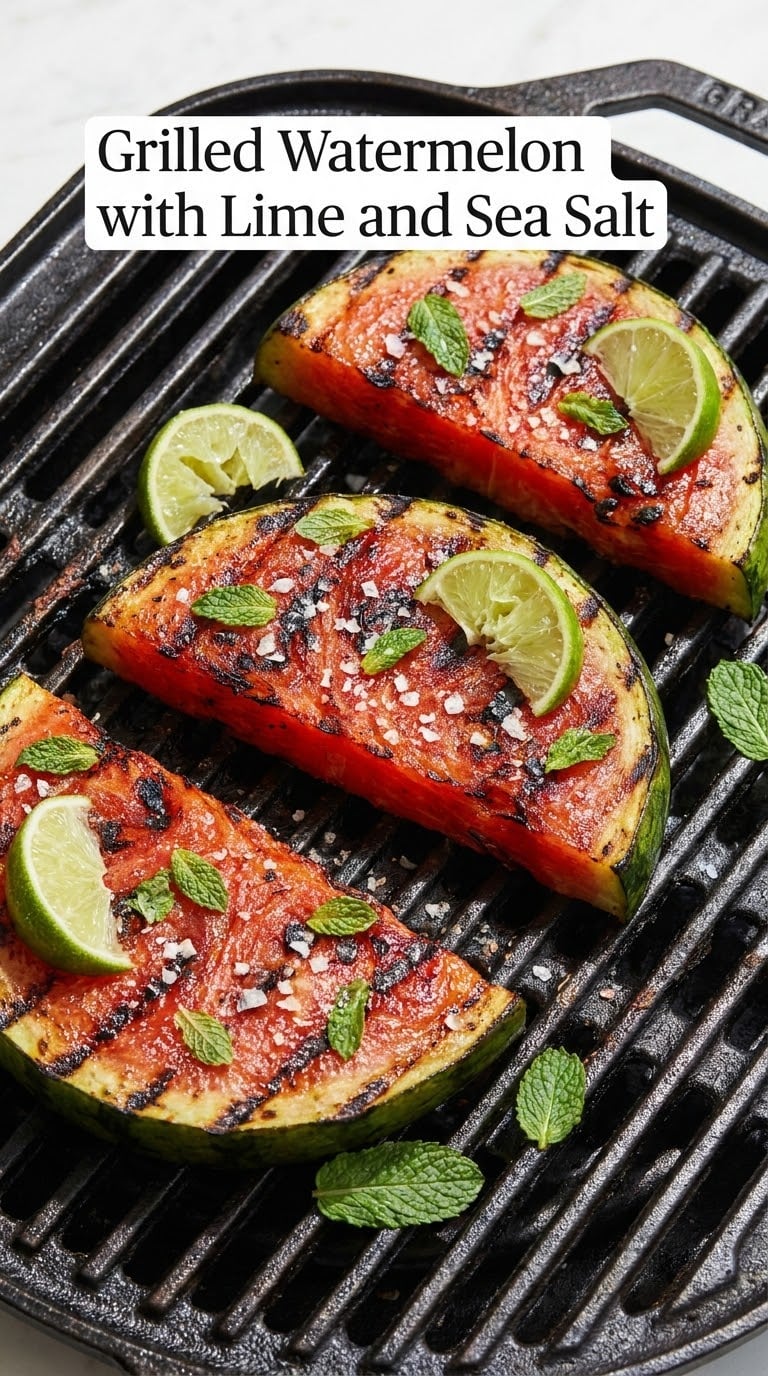 Grilled Watermelon with Lime and Sea Salt