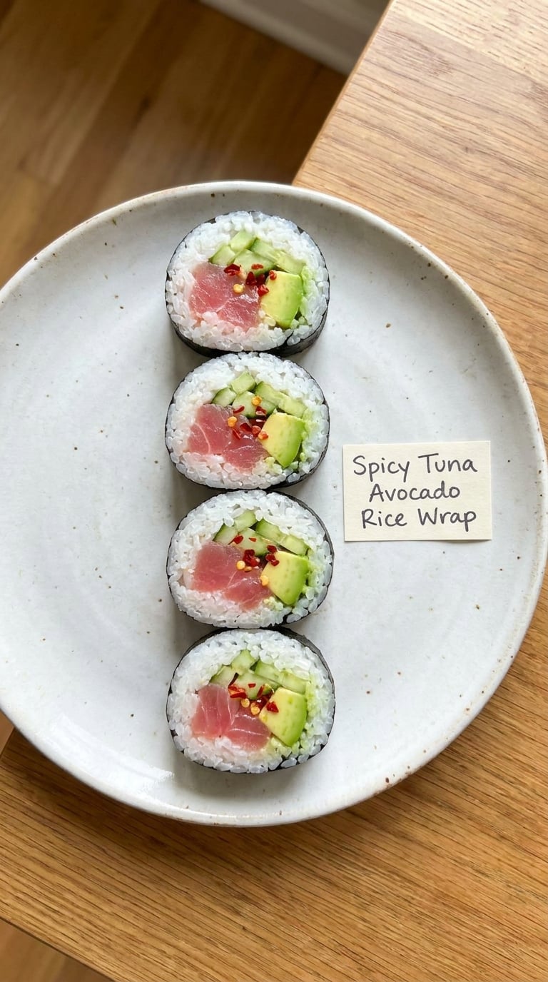 Spicy Tuna Avocado Rice Wrap