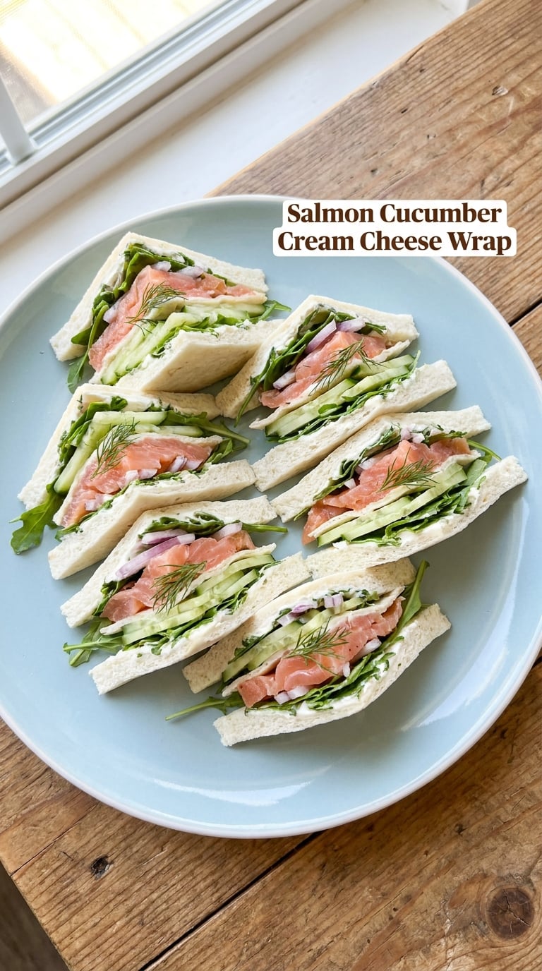 Salmon Cucumber Cream Cheese Wrap