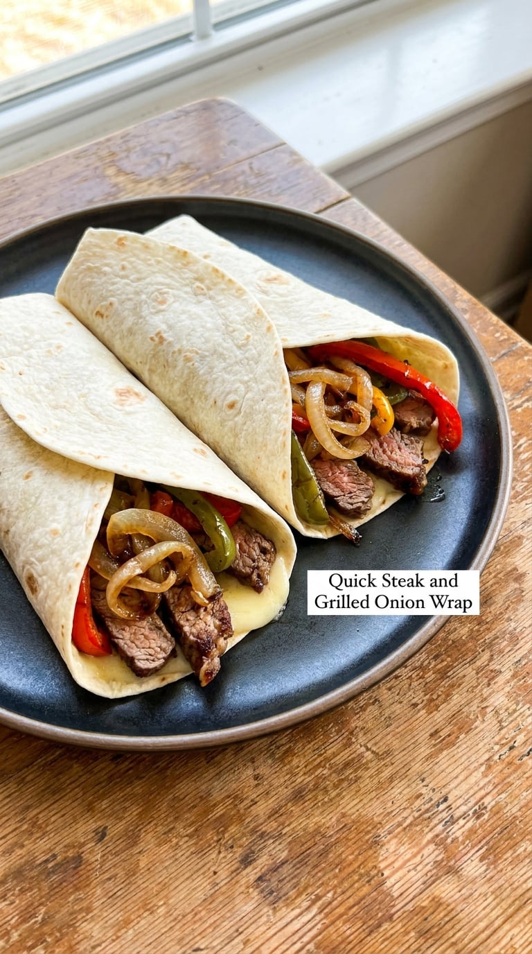 Quick Steak and Grilled Onion Wrap