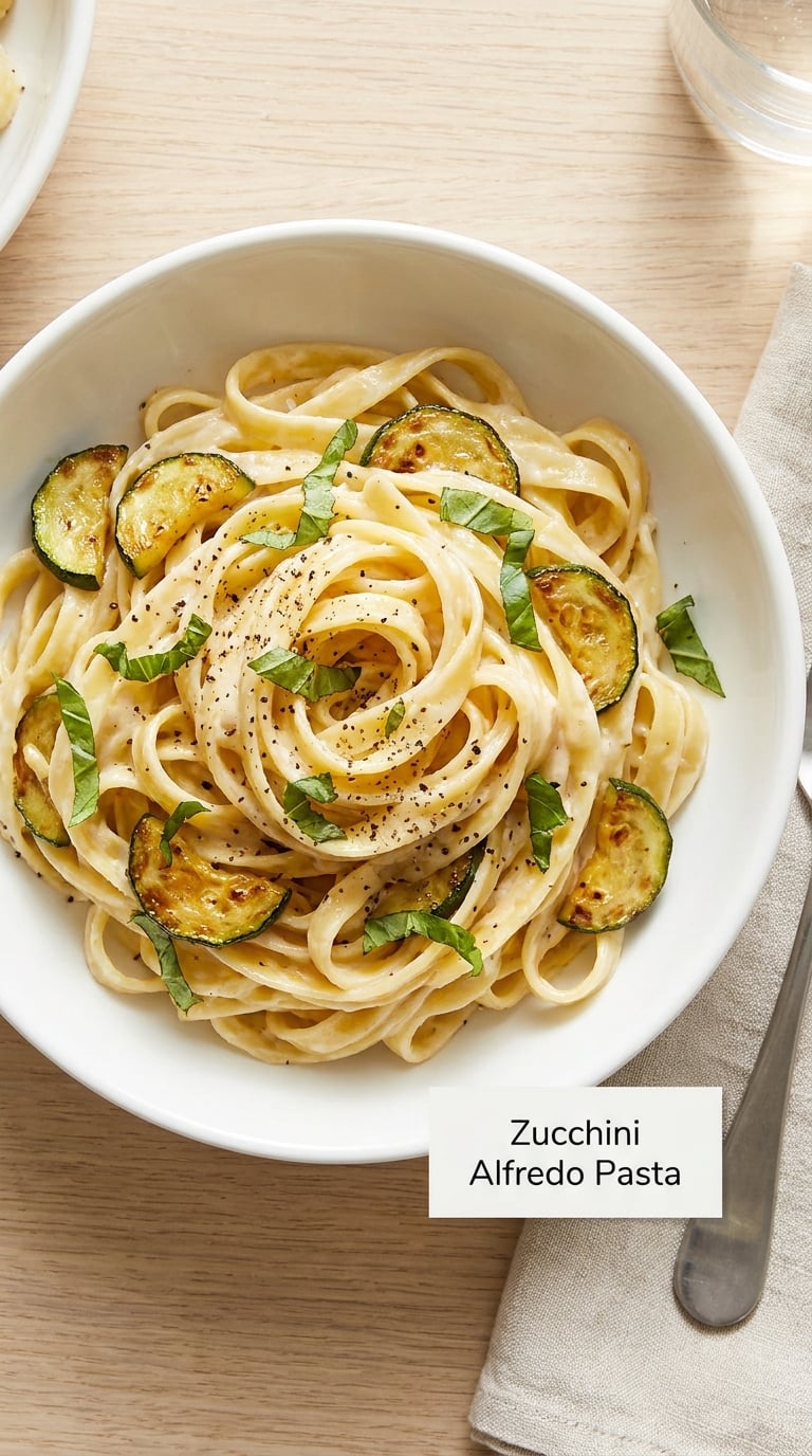 Zucchini Alfredo Pasta