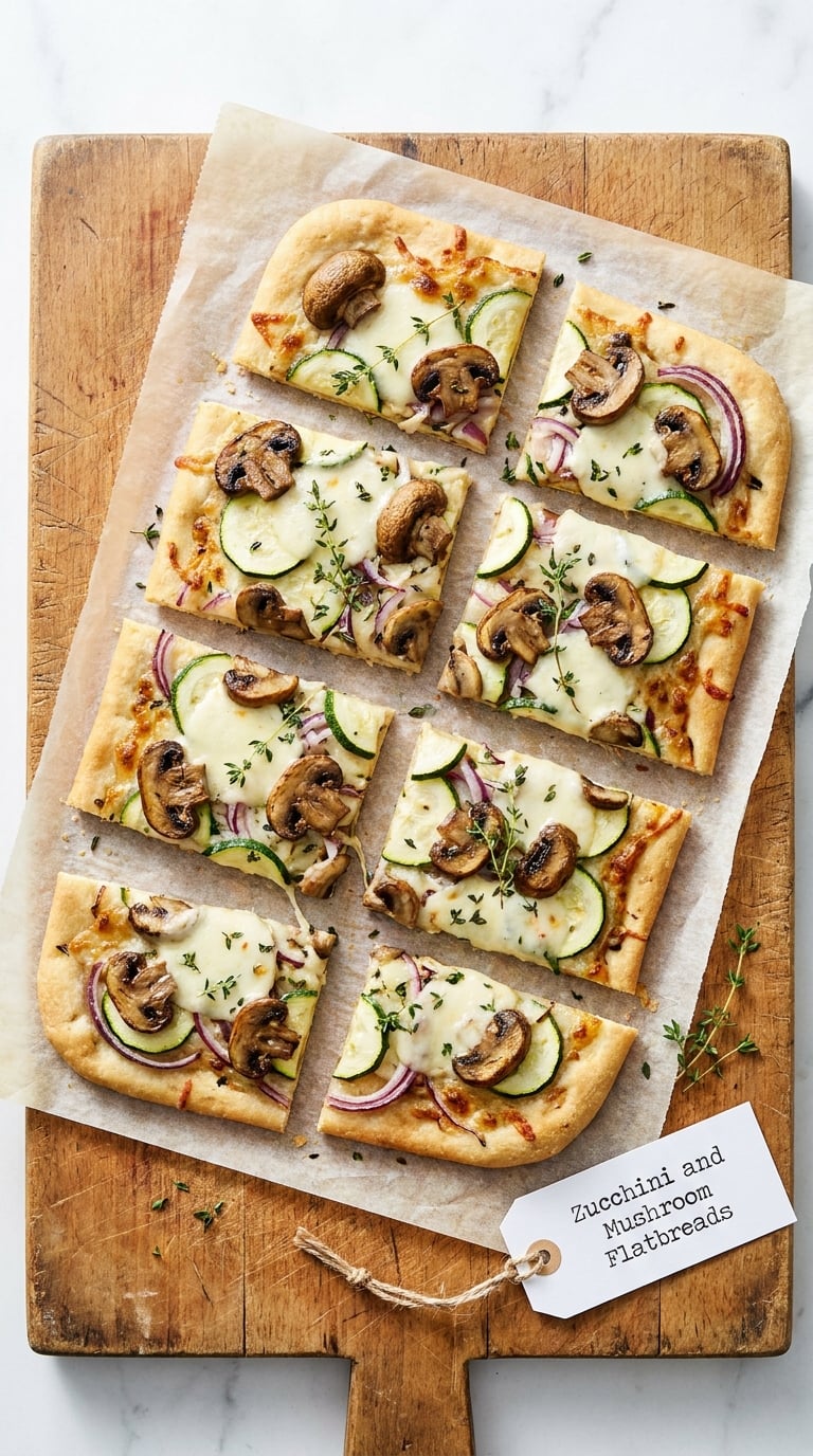 Zucchini and Mushroom Flatbreads