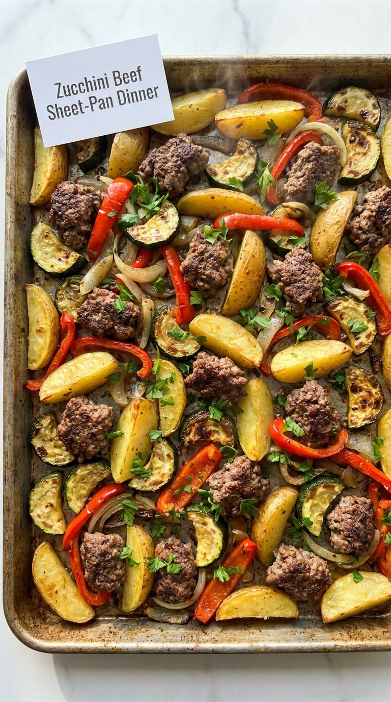 Zucchini Beef Sheet-Pan Dinner