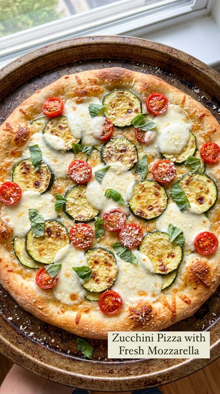 Zucchini Pizza with Fresh Mozzarella