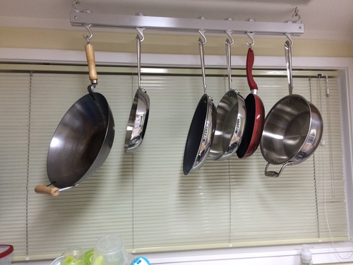 Hanging Pot Rack, 36 inch, Natural customer photo 2