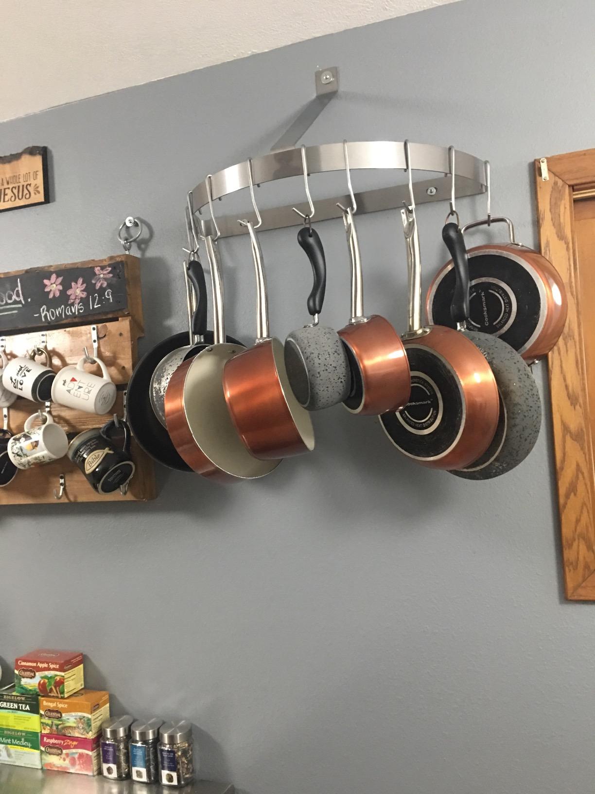 Cuisinart Chef's Classic Half-Circle Wall-Mount Pot Rack, Brushed Stainless customer photo 2