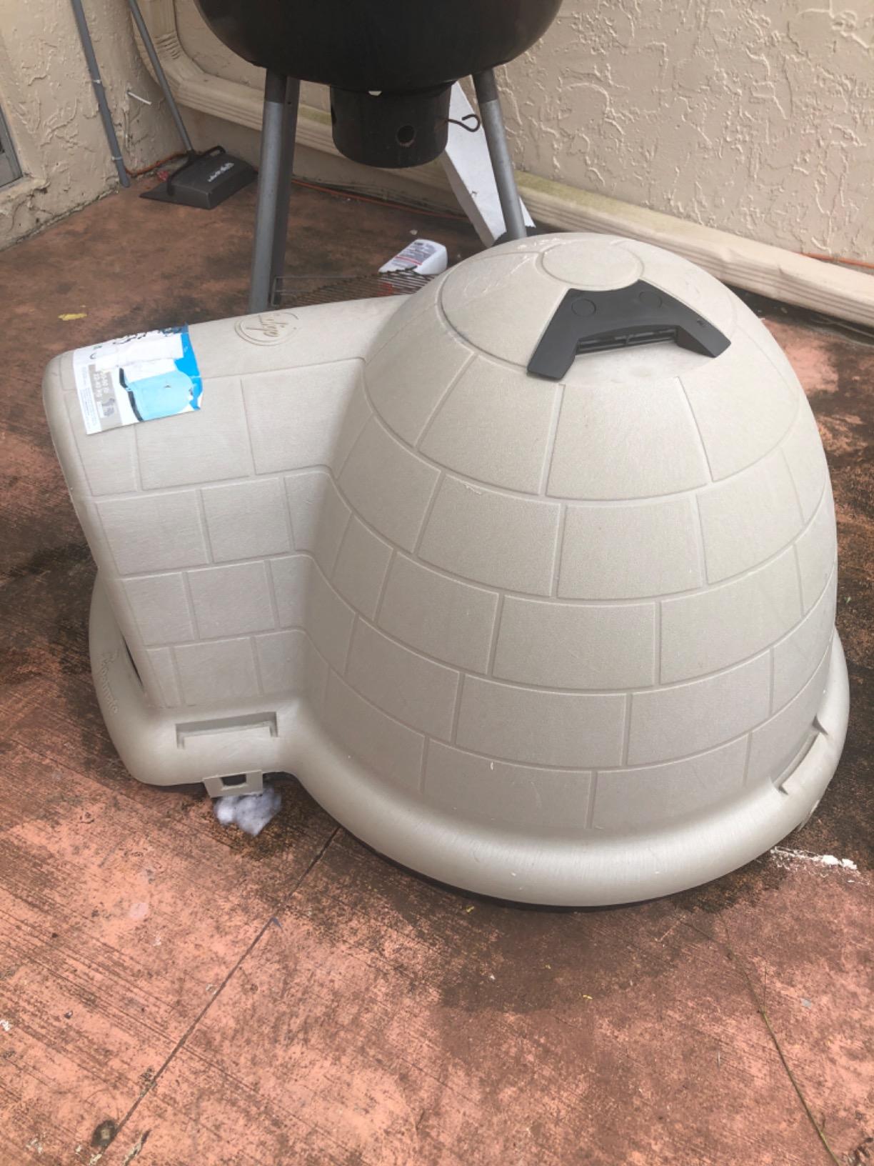 Petmate Large Dog House, Indigo Igloo Style, Taupe and Black | Weatherproof Construction for Dogs 50 to 90 Pounds, Made in USA customer photo 2