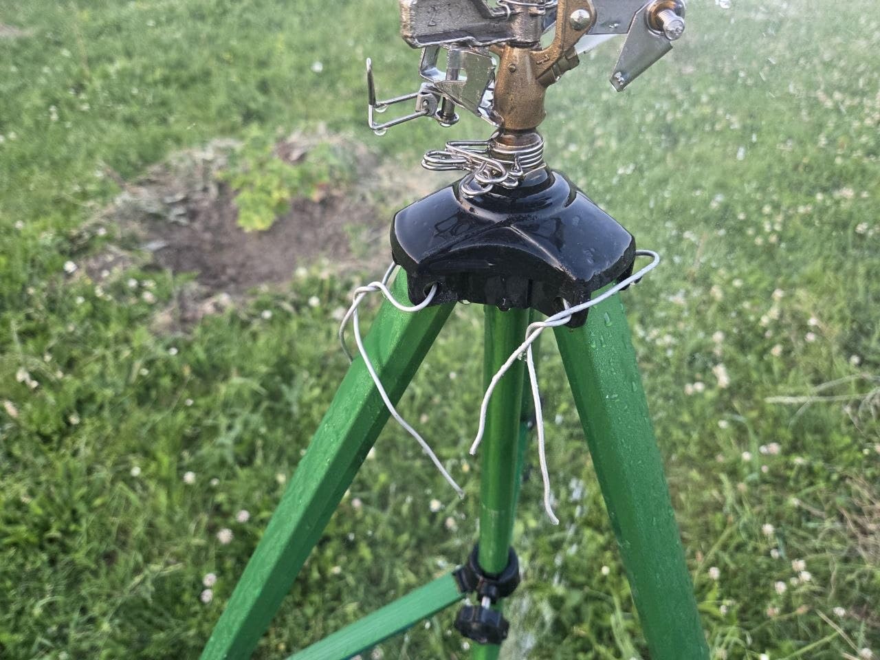Orbit 1/2 Inch Brass Impact Sprinkler - Adjustable Metal Tripod - Long Range Lawn Watering System - 360 Degree Rotating Sprinkler - Heavy Duty Irrigation System - Adjustable 22-48 Inch Height - 58308 customer photo 2