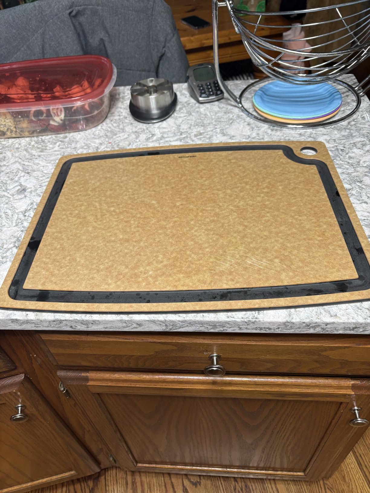 Epicurean Gourmet Series Cutting Board with Juice Groove, 14.5-Inch by 11.25-Inch, Natural/Slate customer photo 2