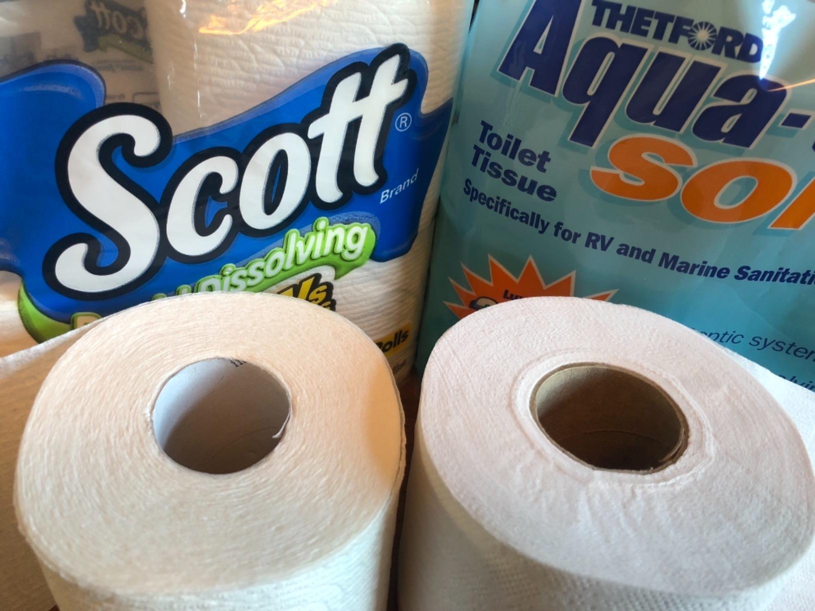 Thetford Aqua-Soft Toilet Tissue - Toilet Paper for RV and marine - 2-ply - Thetford 03300 (Pack of 4 rolls), White customer photo 2