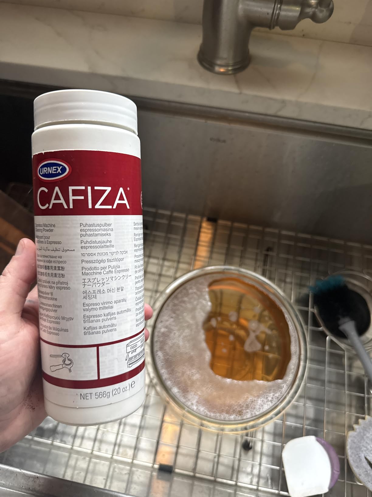 Urnex Espresso Machine Cleaning Powder - 566 grams - Cafiza Professional Espresso Machine Cleaner customer photo 2