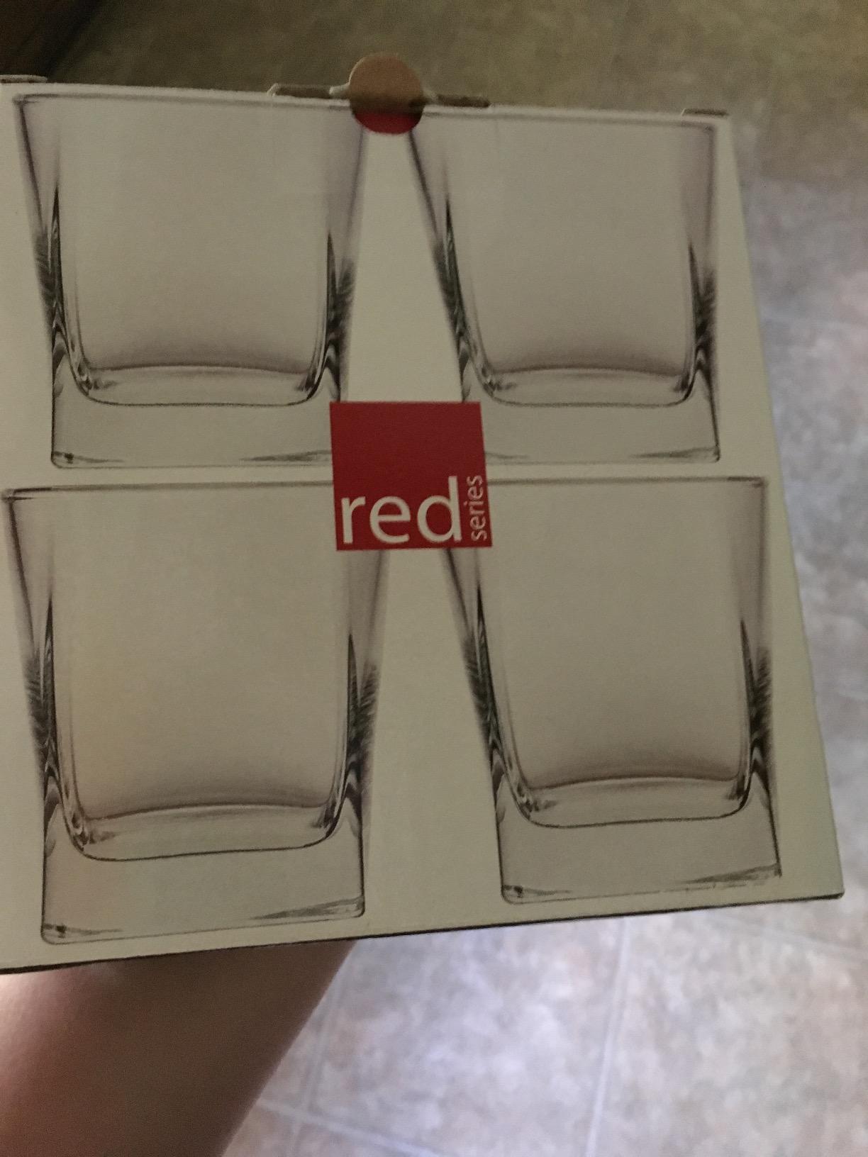 Red Series 10 oz. Square Double Old Fashioned Glass (Set of 4) customer photo 1