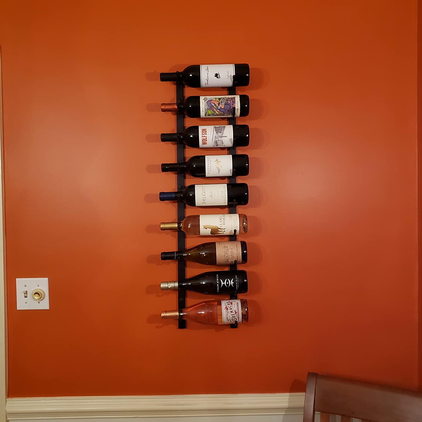 VintageView W Series 3-Foot Wall Mounted Wine Rack | Iconic Original Label-Forward Metal Holder | Modern Modular Steel Racking (36-Inch, 9-Bottle, Matte Black) customer photo 1