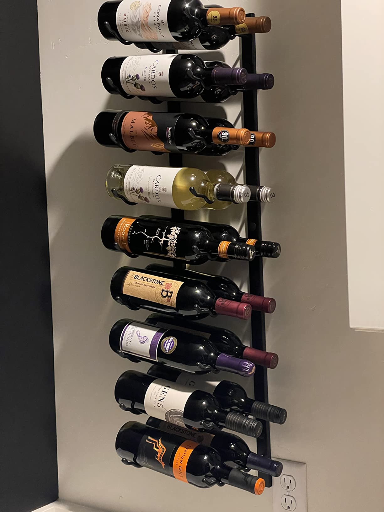 VintageView W Series 3-Foot Wall Mounted Wine Rack | Iconic Original Label-Forward Metal Holder | Modern Modular Steel Racking (36-Inch, 9-Bottle, Matte Black) customer photo 2