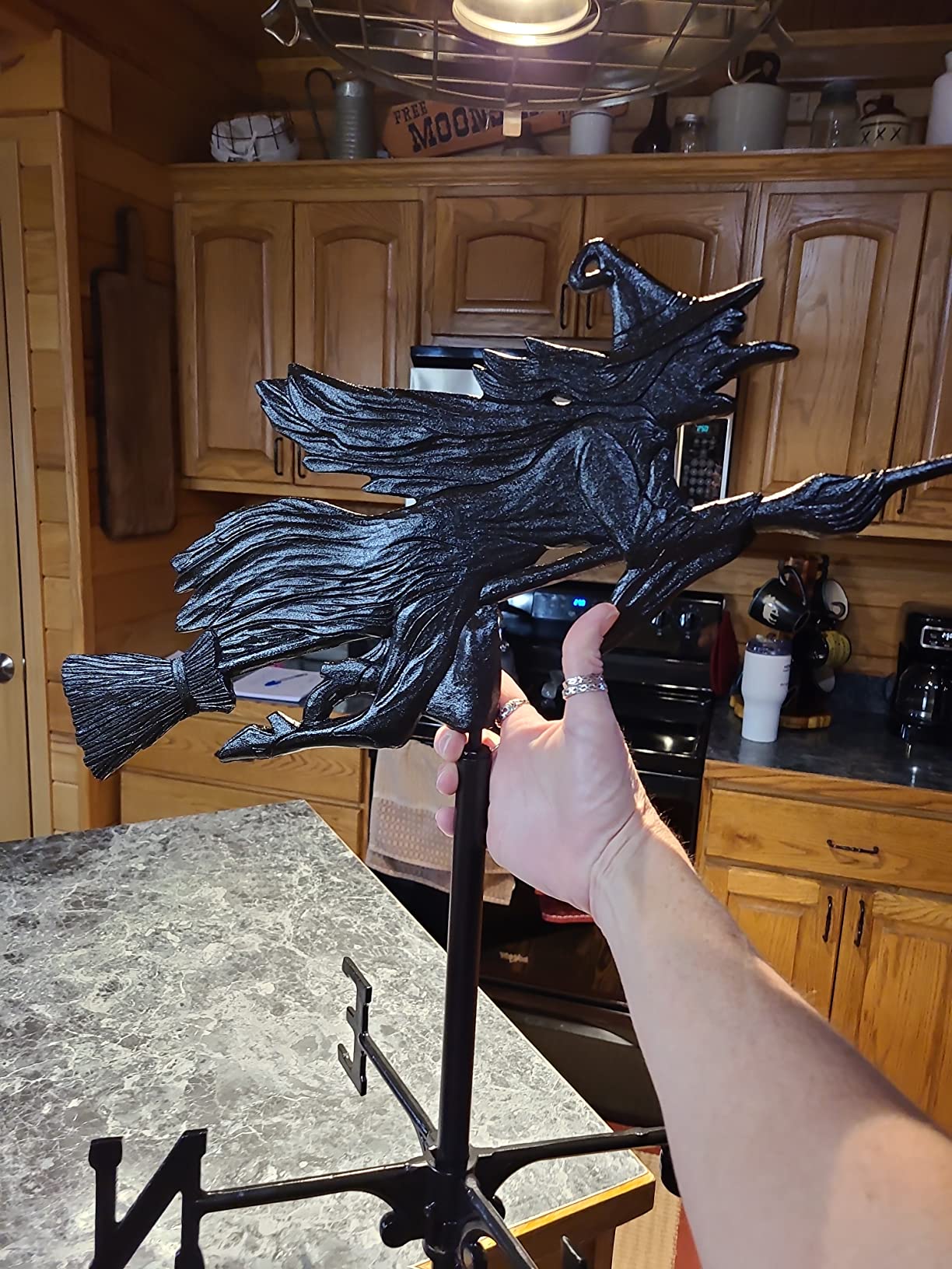 Whitehall Products Flying Witch Garden Weathervane, Black customer photo 2