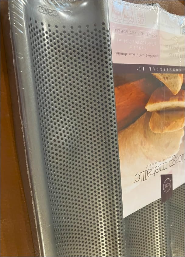 Chicago Metallic Commercial II Non-Stick Perforated Baguette Pan, 16 L x 9 W x 1.5 H customer photo 1