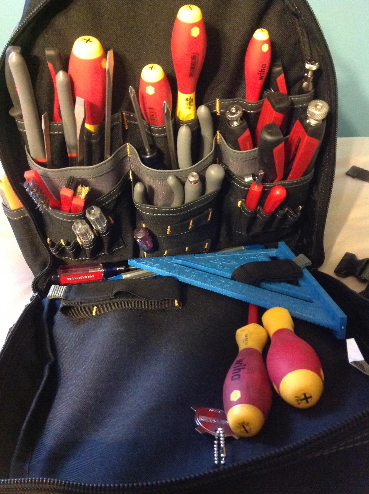 CLC Work Gear 1134 Carpenter's Tool Backpack, 44 Pockets, Padded Back Support, Black customer photo 2