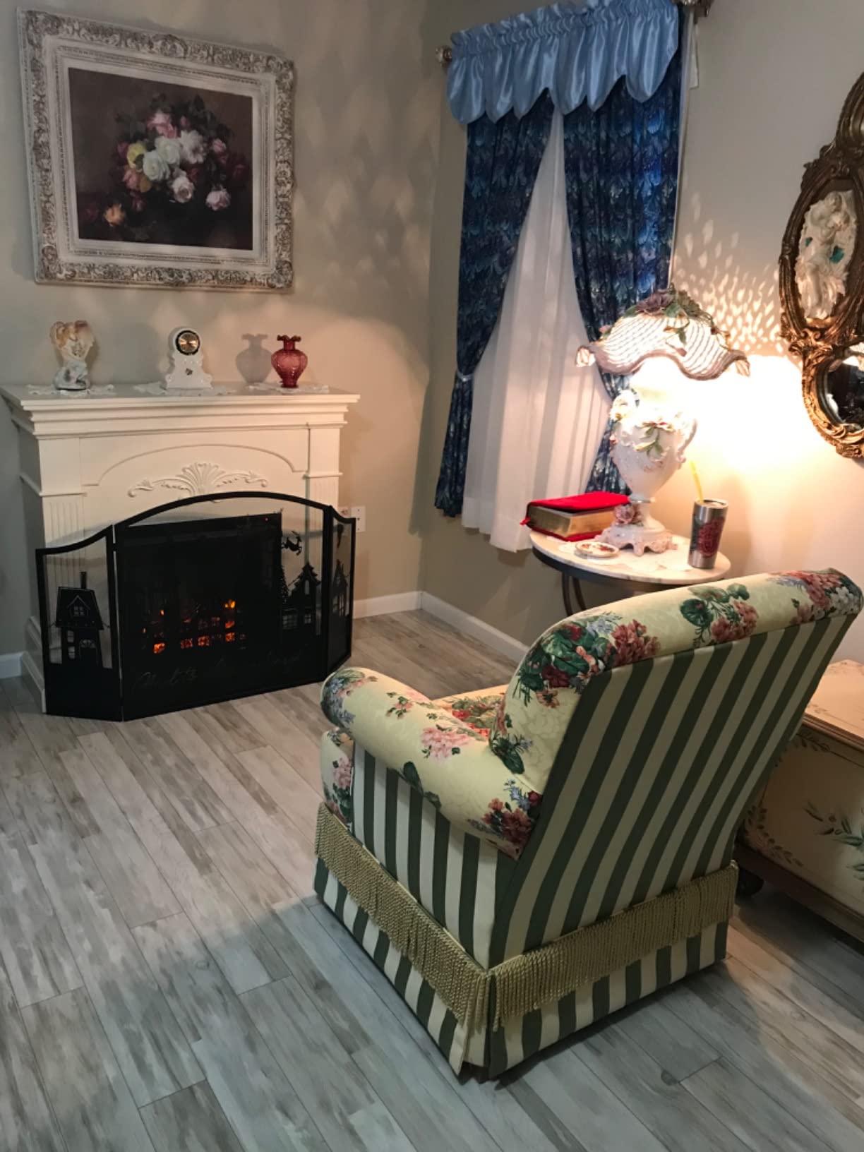 SEI Furniture - Sicilian Harvest Electric Fireplace - Ivory - Transitional Design, Ideal for Living Room, Bedroom (FE9275) customer photo 1