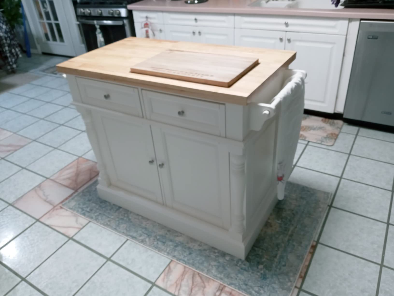 Crosley Furniture Oxford Kitchen Island, Butcher Block Top customer photo 2