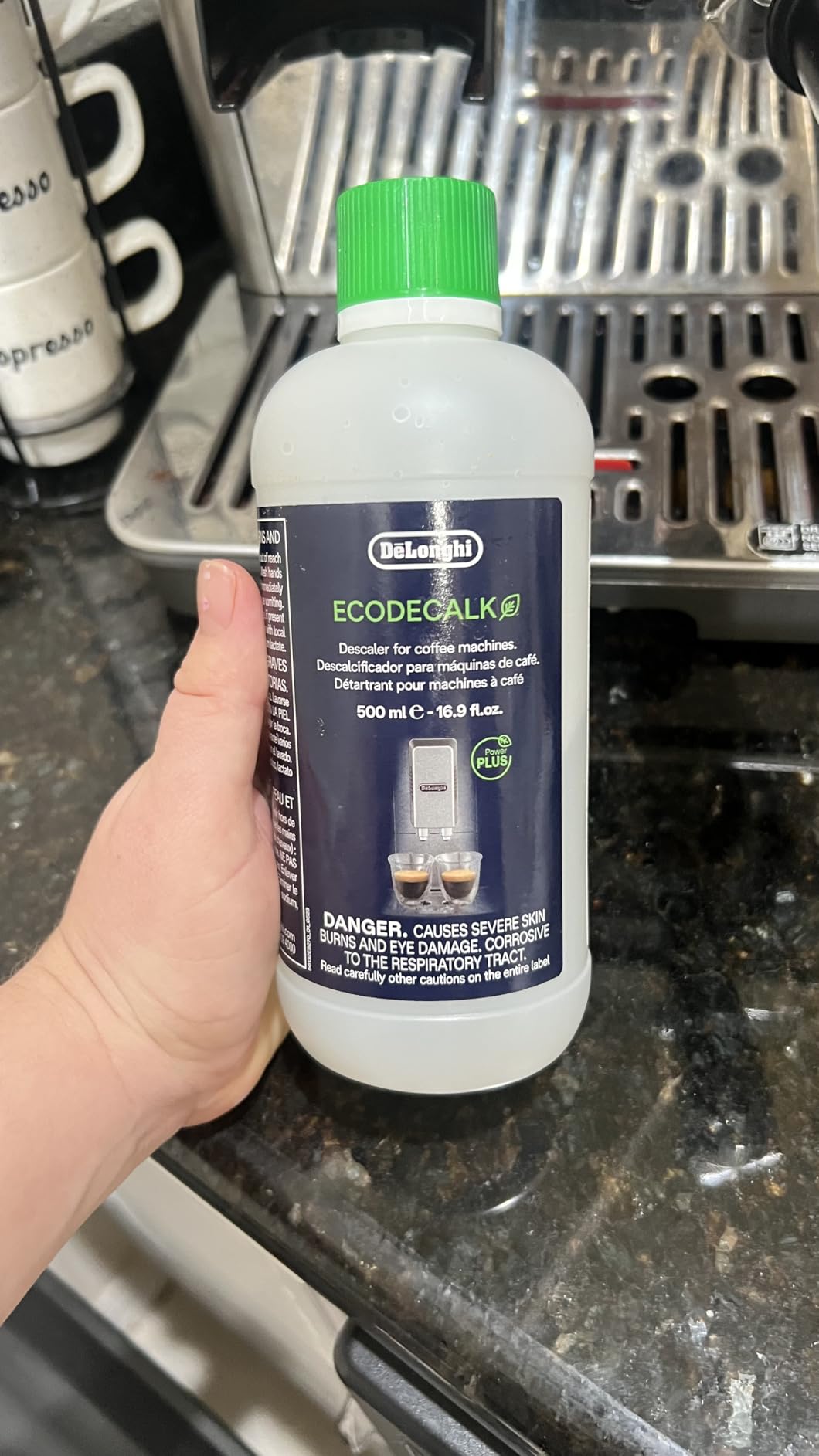 De'Longhi EcoDecalk Universal Descaler, for Coffee Machines 16.90 oz | Safe Formula, Universally Compatible, 15 Month Supply, Easy to Use customer photo 1