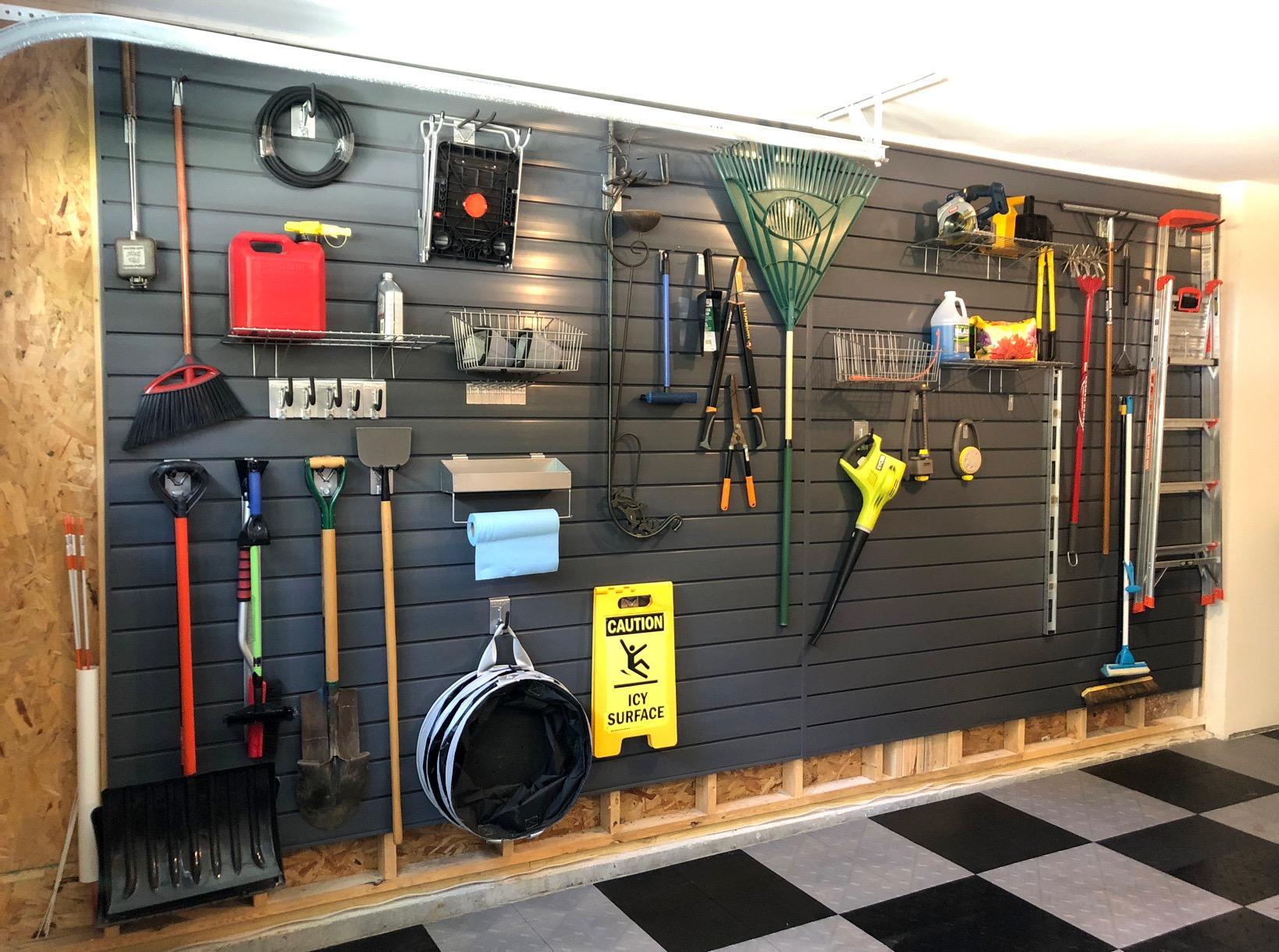 Proslat 88102 Heavy Duty PVC Slatwall Garage Organizer, 8-Feet by 4-Feet Section, White customer photo 2