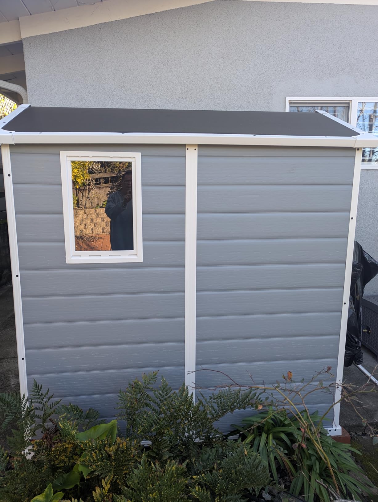 Keter Manor 4x6 Resin Outdoor Storage Shed Kit-Perfect to Store Patio Furniture, Garden Tools Bike Accessories, Beach Chairs and Lawn Mower, Grey & White customer photo 2
