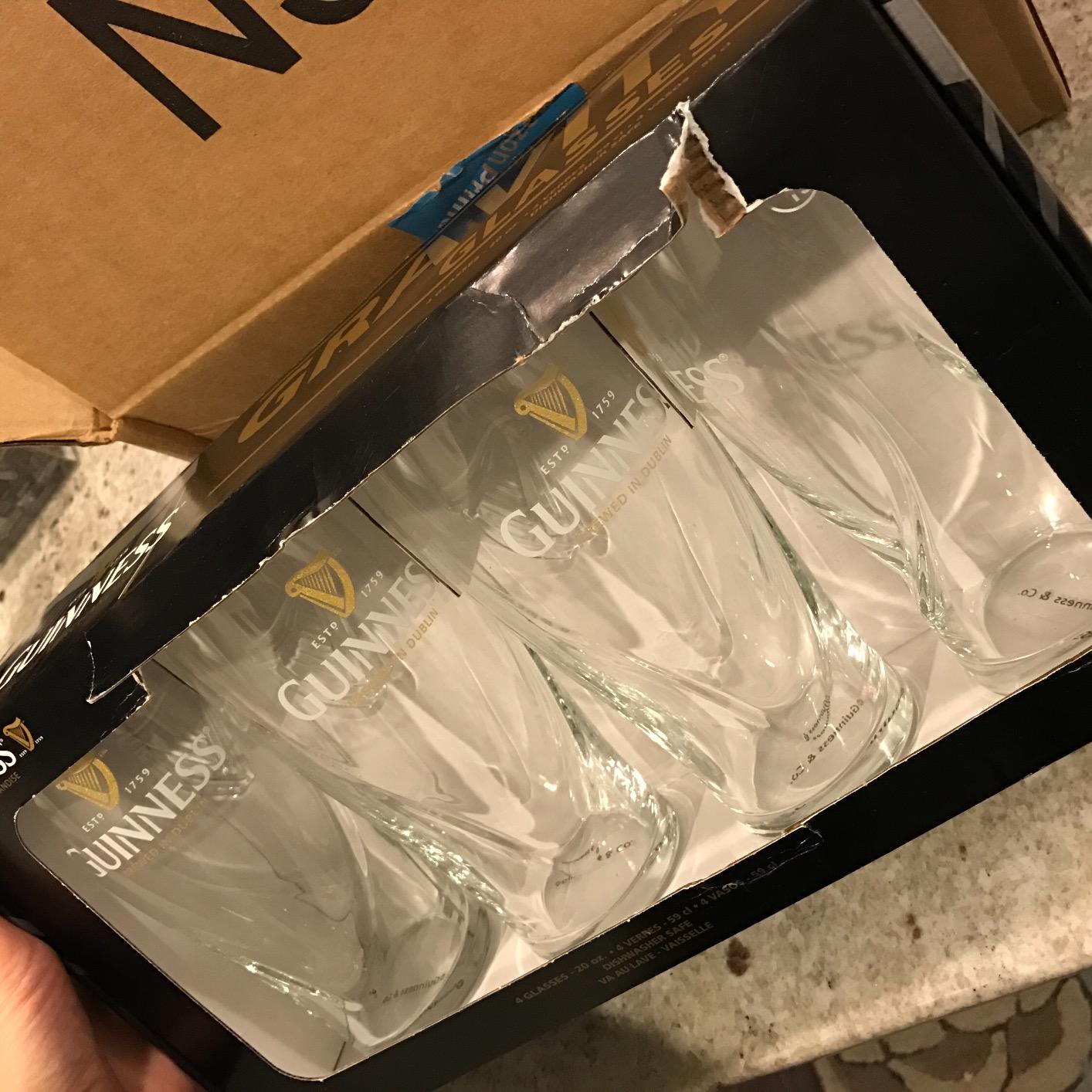 Guinness Gravity Pint Beer Glasses 20oz | Official Guinness Merchandise | Set of 4 Pint Glasses | Irish Barware Gift | Home Bar Essentials customer photo 1