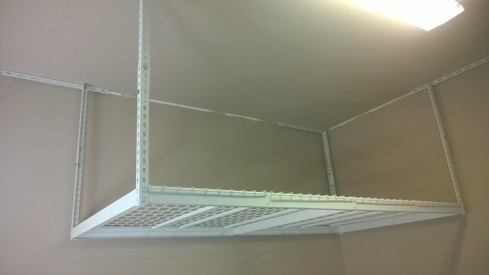 SafeRacks White 4x8 Overhead Storage Rack w/ 5-pc Hook Pack (24