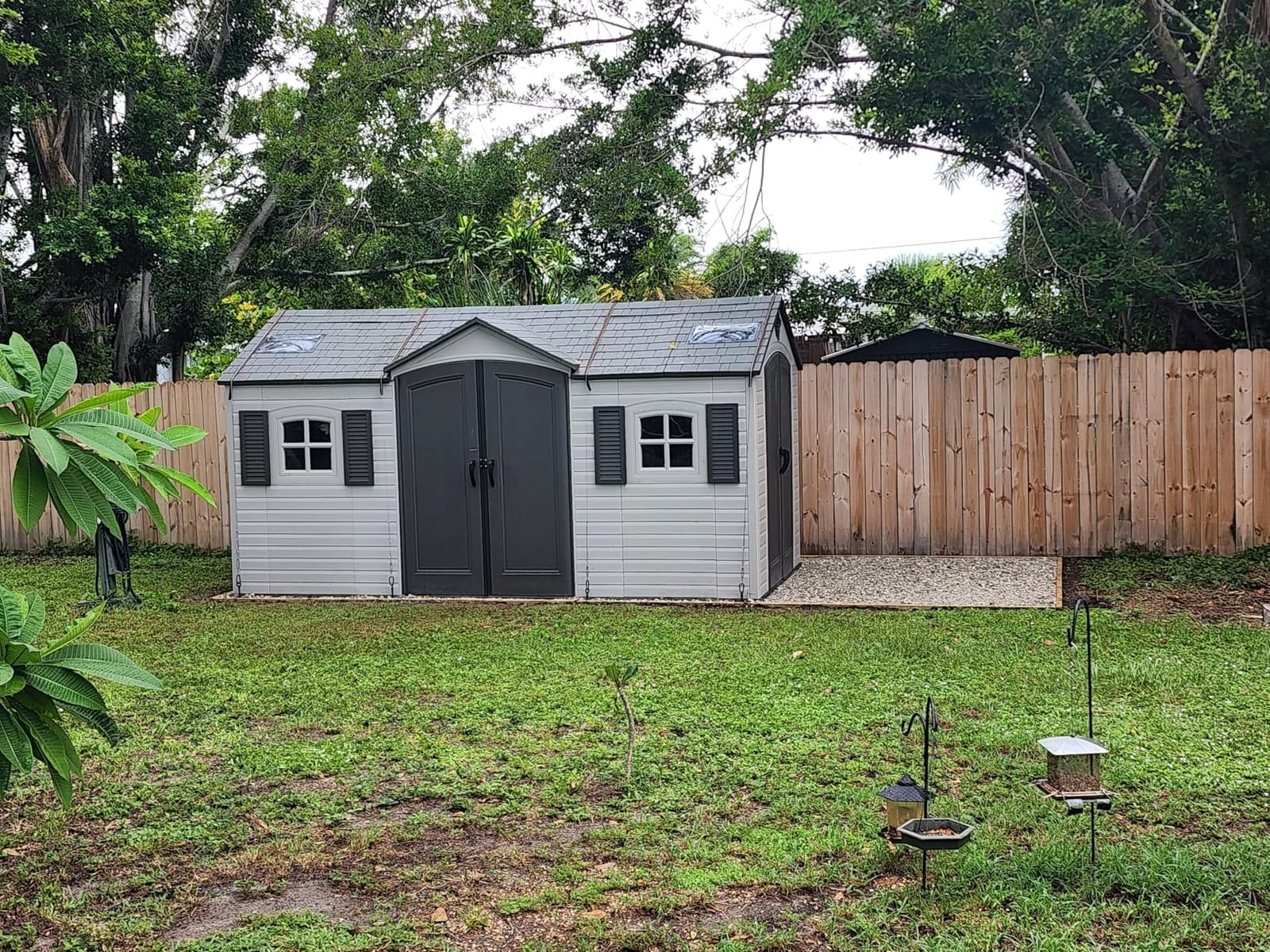 Lifetime 15×8 Ft Dual‑Entry Outdoor Storage Shed, Steel‑Reinforced, UV‑Protected, Weather‑Resistant Backyard Garden Shed with Skylights, Windows & Shelving, Desert Sand customer photo 1