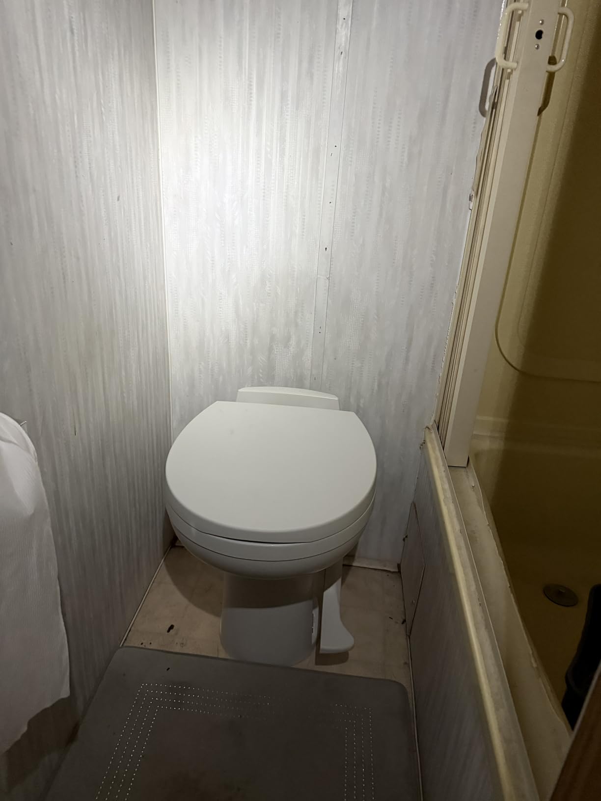 Aqua-Magic Residence RV Toilet / High Profile / White - Thetford 42169 | Residential seat & cover, lightweight, single foot pedal full bowl flush, easy to install customer photo 2