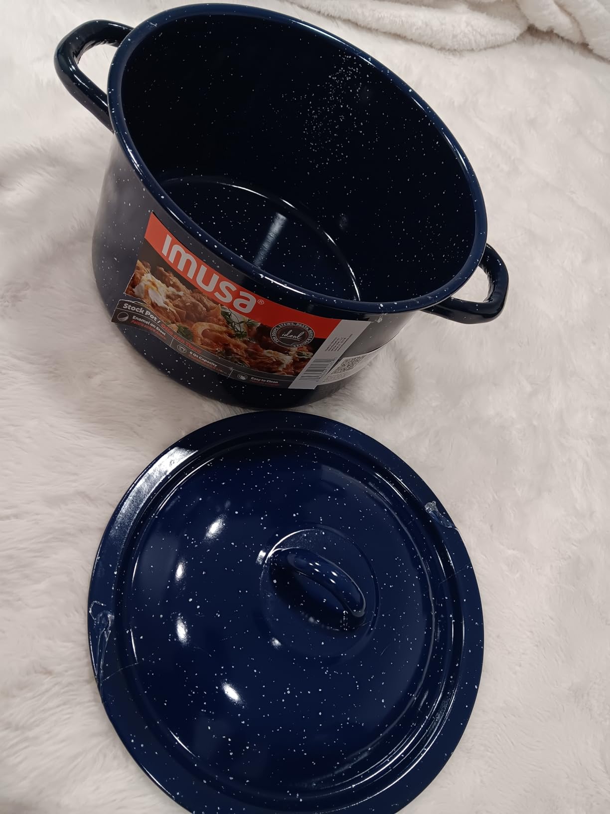 IMUSA 6 Qt Enamel Stock Pot for Canning, Blue customer photo 1