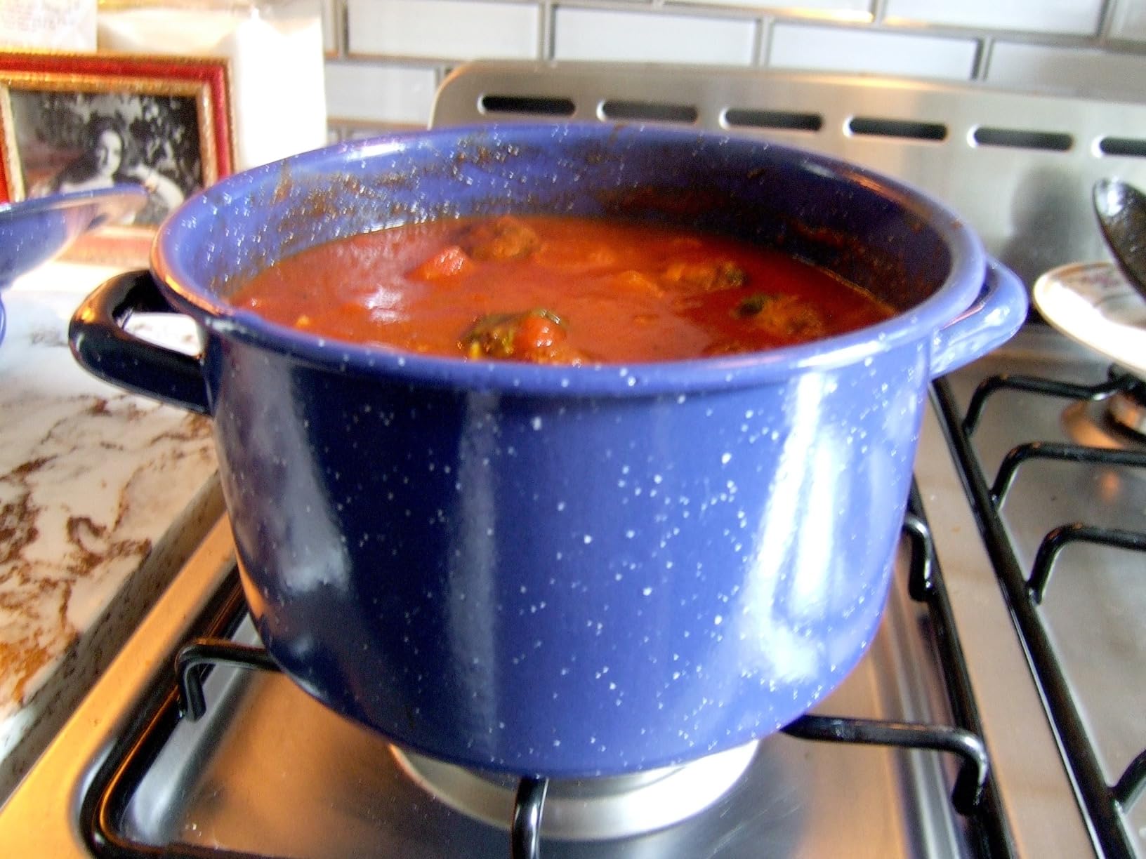 IMUSA 6 Qt Enamel Stock Pot for Canning, Blue customer photo 2