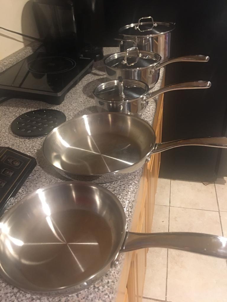 Duxtop Tri-Ply Stainless Steel Induction Cookware, 9PC Pots and Pans Set - Whole Clad 3-Layer Steel, Family Cookware Set, Even Heating, Dishwasher and Oven Safe customer photo 2