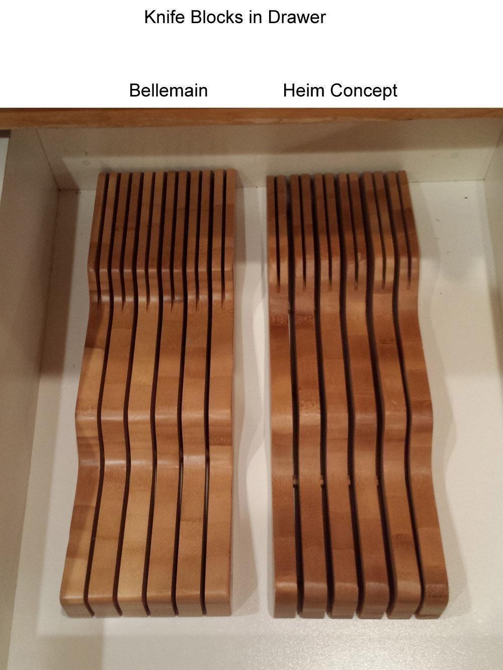 Bellemain 100% Pure Bamboo Knife Drawer Organizer, Knife Block - 16 Slots | Fits most standard kitchen drawers, allowing the in drawer knife block to free valuable countertop space. customer photo 1
