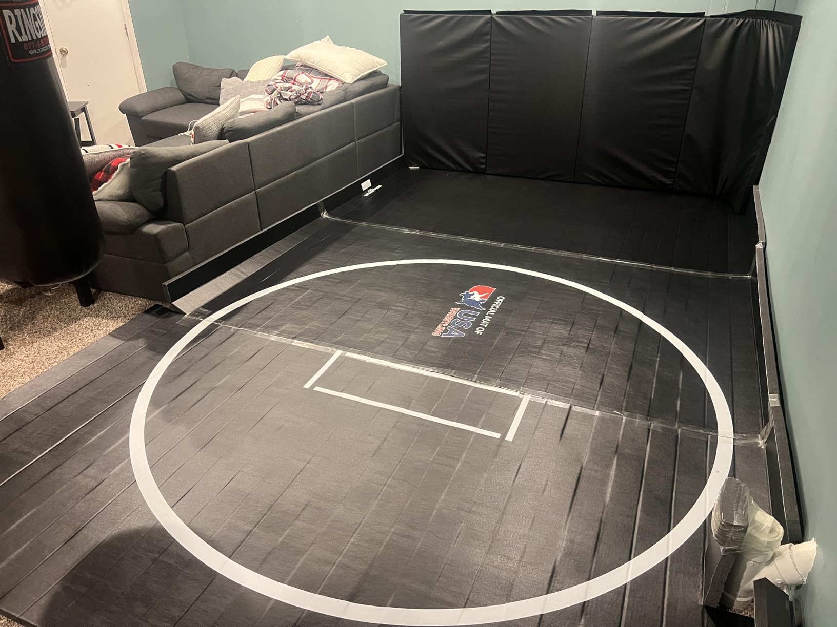 Dollamur Wrestling Mat for Home, 10'x10', Circle, Start Marks-Made in USA | Premium Home Wrestling Mats. Portable, Non-Slip Surface, Shock Absorbing Foam, Pro-Grade Performance customer photo 1