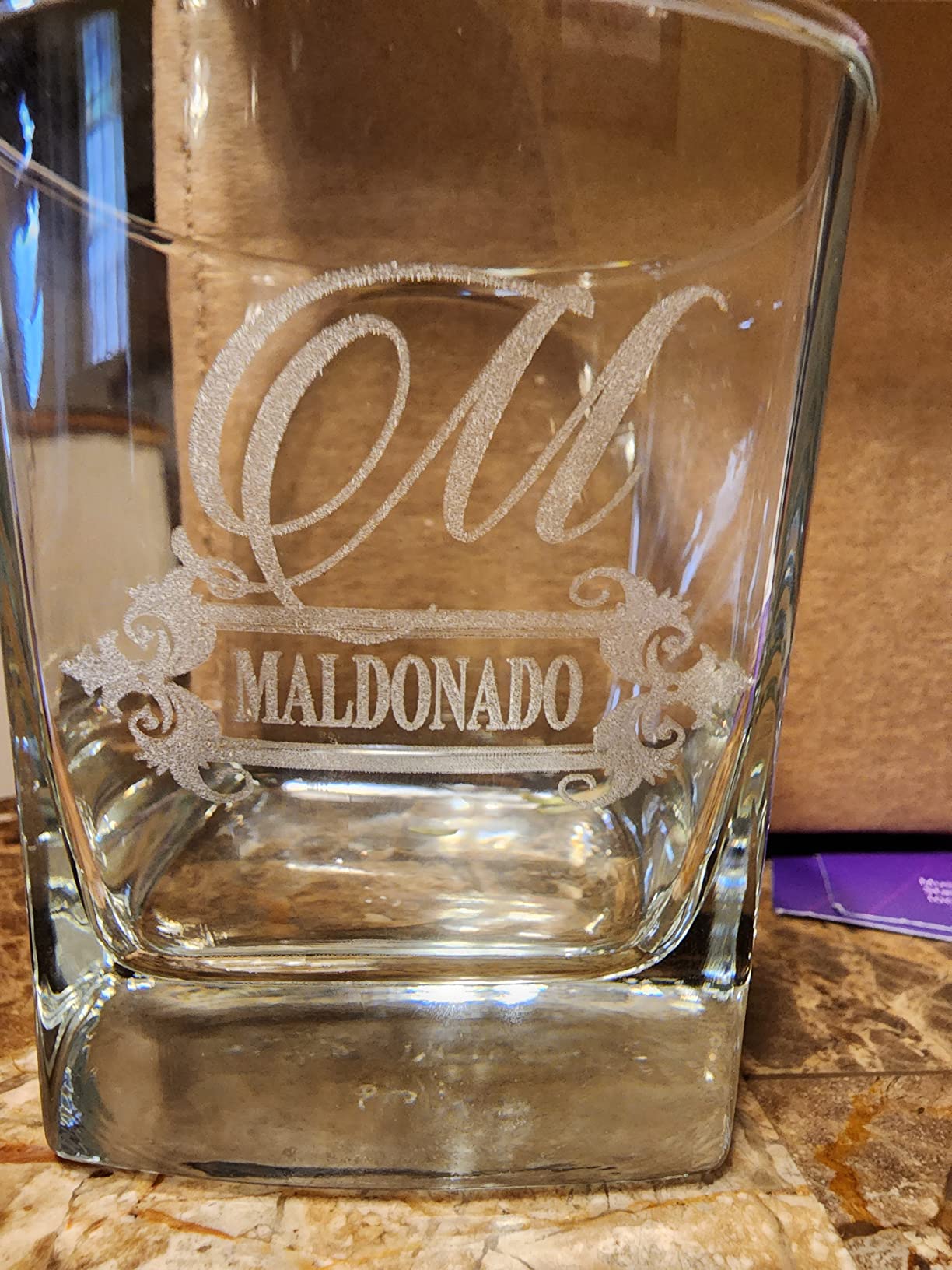 My Personal Memories, Custom Personalized Square Rocks Whiskey Glass Tumbler - Wedding Party Groomsmen Father's Day customer photo 1