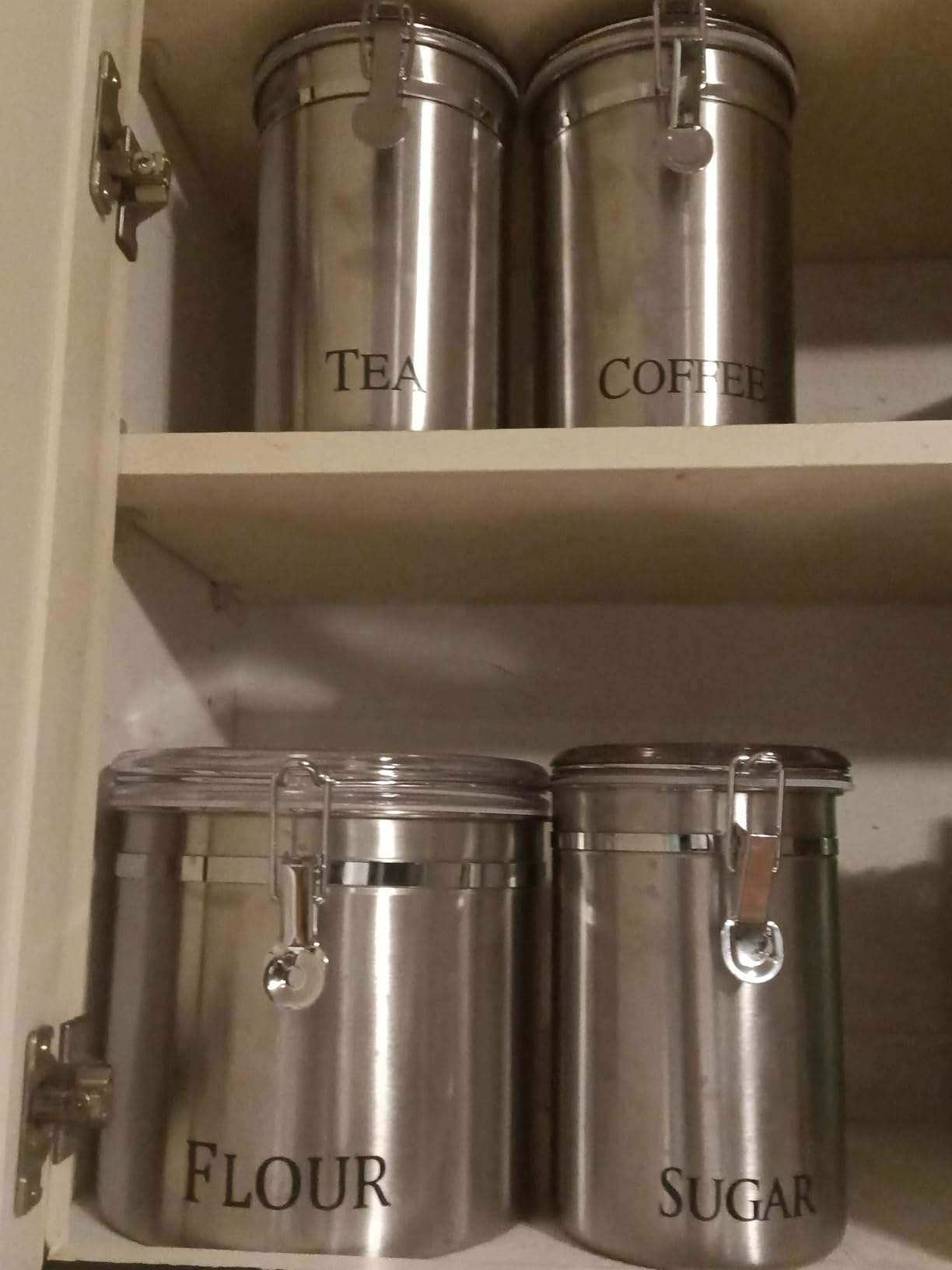 Oggi Stainless Steel Coffee Canister 62 fl oz - Airtight Clamp Lid, Clear See-Thru Top customer photo 1