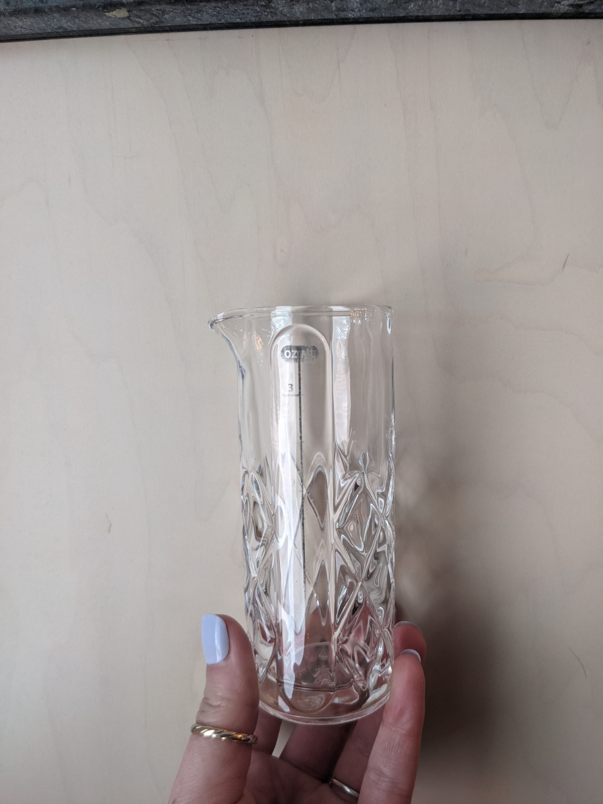 Final Touch Yarai Glass Cocktail Measuring Jigger with Pour Spout, 3.4 oz customer photo 1