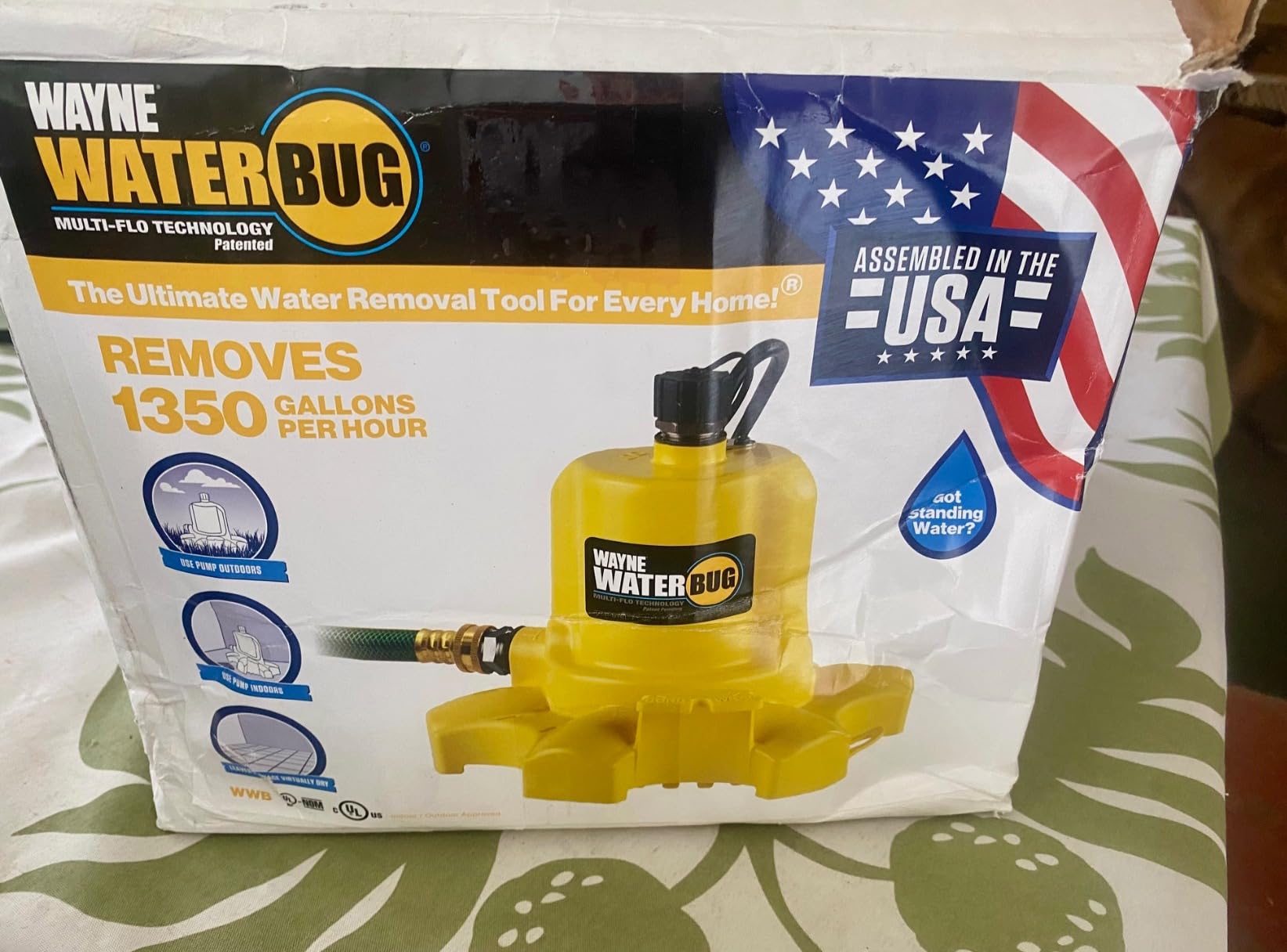 WAYNE WaterBUG Submersible Water Pump for Water Removal | 1/6 HP, 1350 GPH, Utility Pump, High Flow, For Yard Garden Pond Basement Window Wells customer photo 2