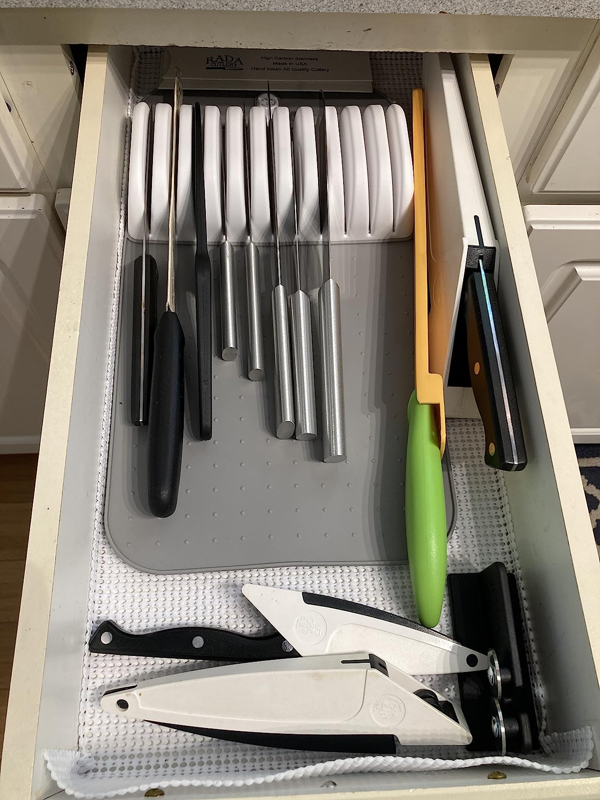 madesmart Classic In Drawer Knife Organizer, 11 Knives | non slip feet, rounded corners, secure blade slots, countertop block alternative, woman owned customer photo 1