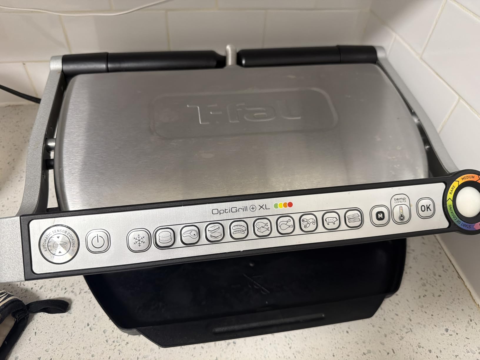 T-Fal OptiGrill Stainless Steel XL Electric Grill, 6 Servings, 9 Intelligent Automatic Cooking Modes customer photo 1