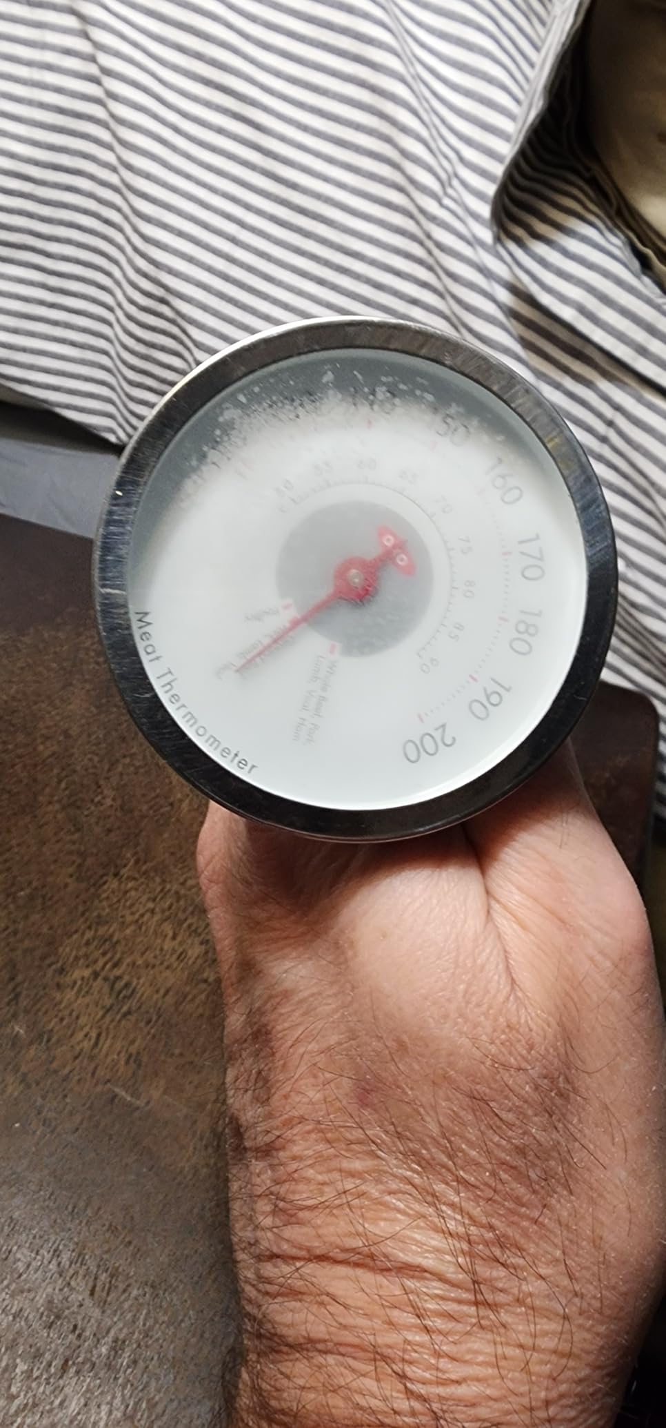 OXO Good Grips Chef's Precision Analog Leave-In Meat Thermometer | Monitors Roasts in the Oven, Doneness Guide, Ideal for Meat and Poultry, Measures Celsius & Fahrenheit customer photo 1