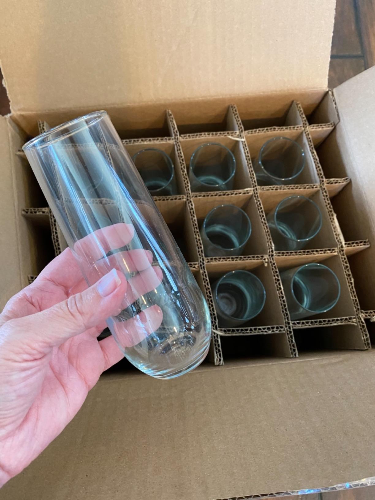 Libbey 228 Stemless Champagne Flutes Glass Set of 12, Elegant 8.5 Oz Flute Glasses for Champagne, Clear Fluted Glassware customer photo 1