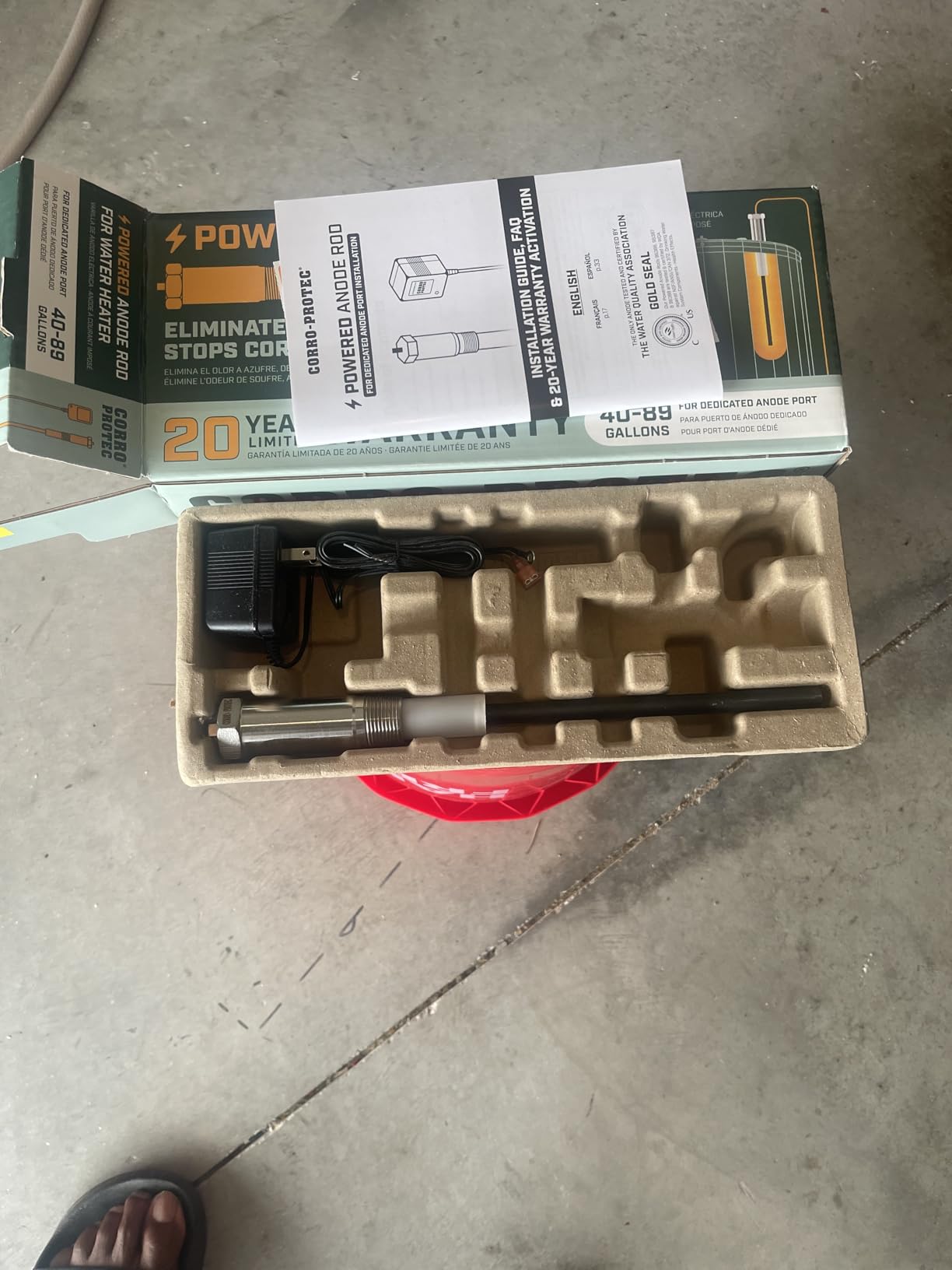 Corro-Protec Powered Anode Rod for Water Heater | 24-Hour Sulfur Smell Removal. Stops Corrosion & Reduces Sediment Buildup in Tank. 20-Year Warranty. WQA-Certified. customer photo 1