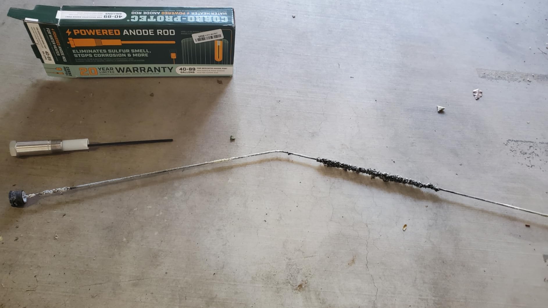 Corro-Protec Powered Anode Rod for Water Heater | 24-Hour Sulfur Smell Removal. Stops Corrosion & Reduces Sediment Buildup in Tank. 20-Year Warranty. WQA-Certified. customer photo 2